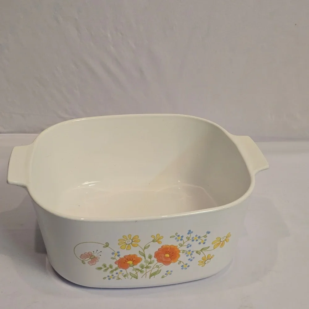 Corning Ware A-5-B 5 Quart‎ Wildflower Casserole Dish with Lid Vintage Pyroceram